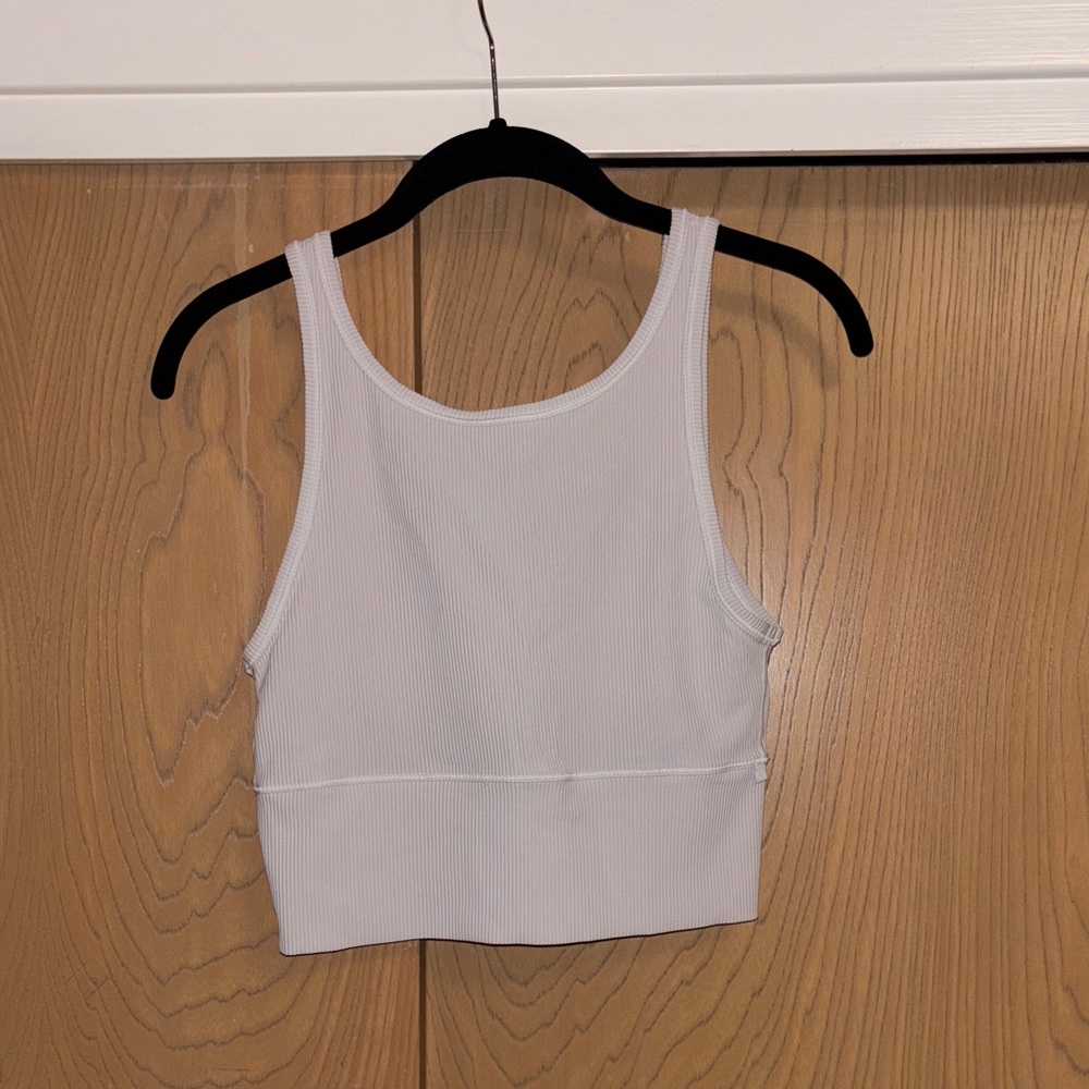 lululemon White Ribbed Tank Top